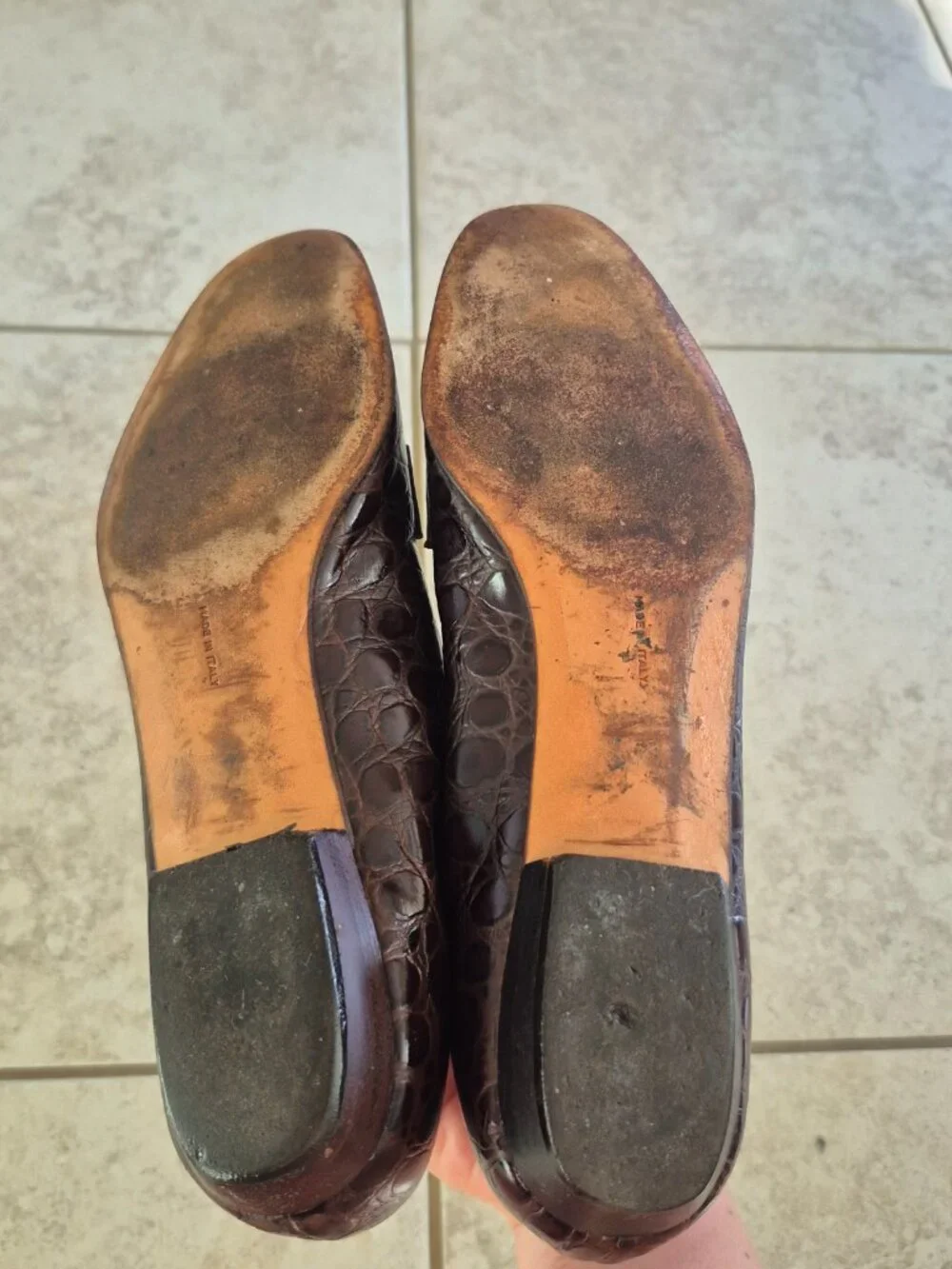 Salvatore Ferragamo Vintage Leather Loafers, Size 9.5 Narrow (AA/A4)